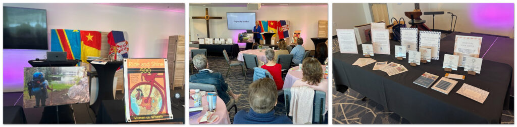 Trio of photos from the speaking event.