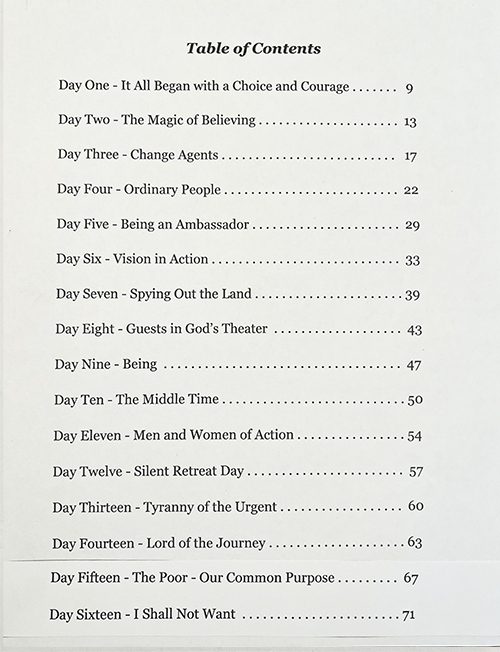Table of Content for the journal.