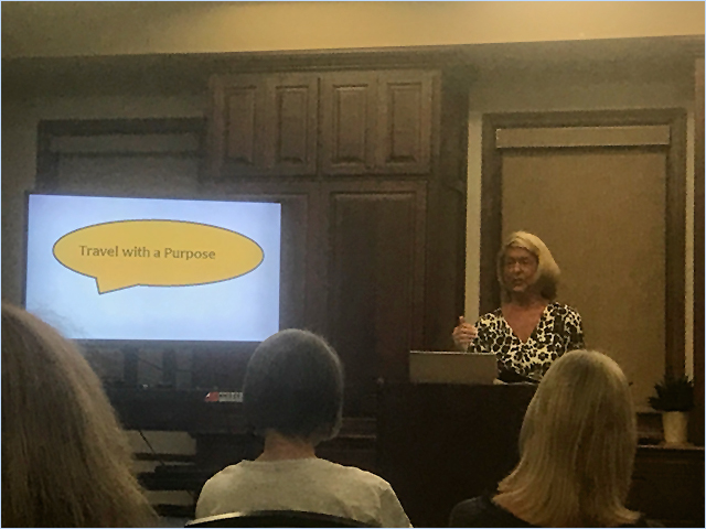 Anastasia speaking at the Safari Club.