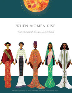 Illustration of women from around the world hand in hand under the sun.