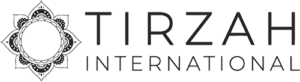 Tirzah International logo - the name plus a mandala design to the left