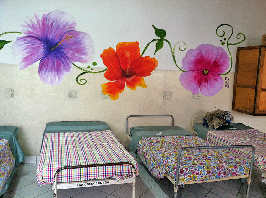 Decorated and cleaned safe area. for warfare victims in Goma.