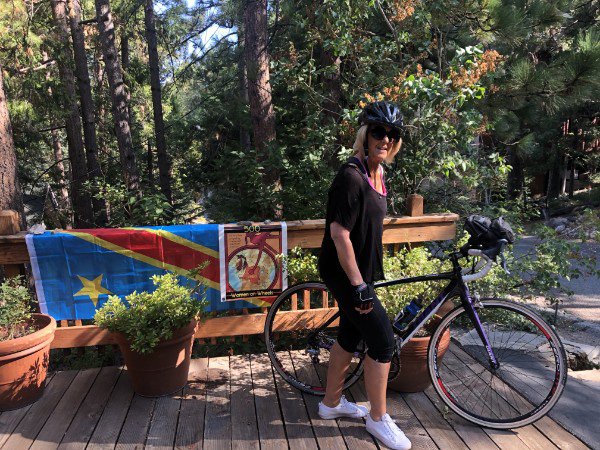 Anastasia on her bike in Mammoth.