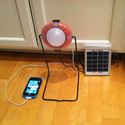 The solar light we raised funds to purchase.
